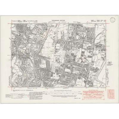 1938 Map of Essex nLXVIII.NE, 1946 Print