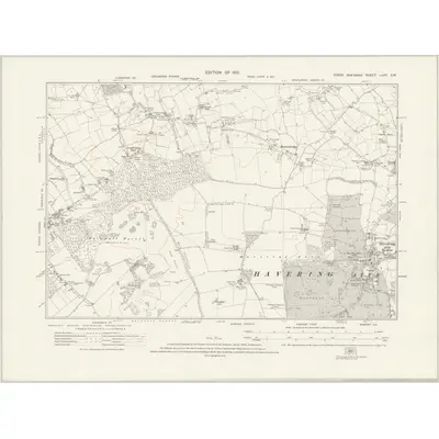 1915 Map of Essex nLXX.SW, 1921 Print