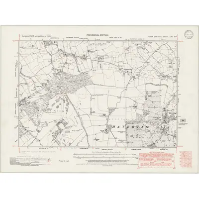 1938 Map of Essex nLXX.SW, 1946 Print