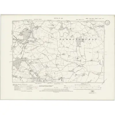 1915 Map of Essex nLXXI.NW, 1933 Print