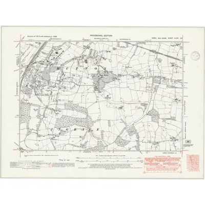 1938 Map of Essex nLXXI.SE, 1946 Print