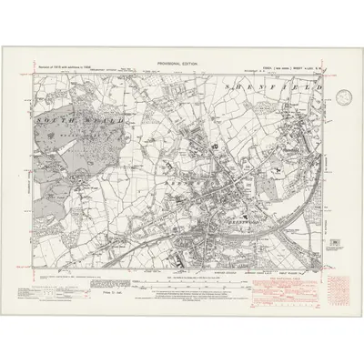 1938 Map of Essex nLXXI.SW, 1946 Print