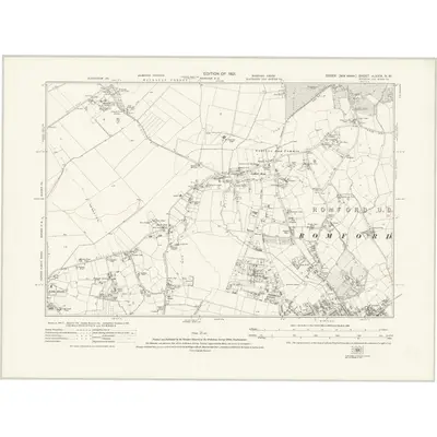 1914 Map of Essex nLXXIX.NW, 1921 Print