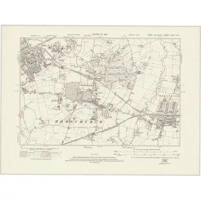 1915 Map of Essex nLXXIX.SE, 1921 Print