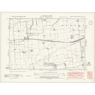 1938 Map of Essex nLXXX.SE, 1946 Print