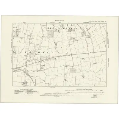 1915 Map of Essex nLXXX.SW, 1921 Print