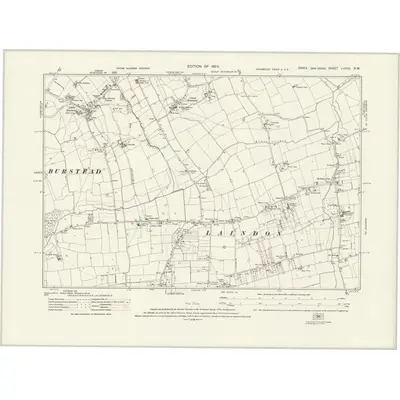1919 Map of Essex nLXXXI.NW, 1924 Print