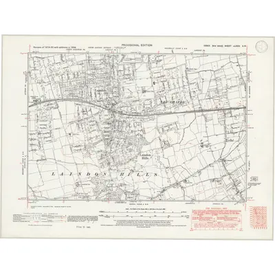 1938 Map of Essex nLXXXI.SW, 1946 Print