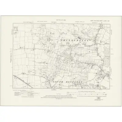 1920 Map of Essex nLXXXII.SW, 1923 Print