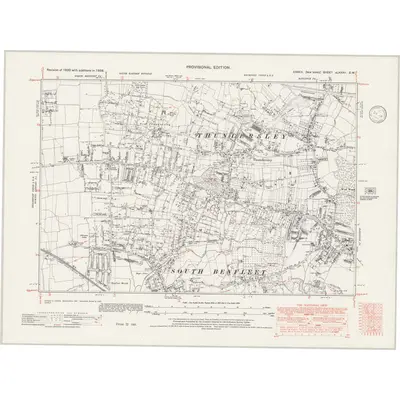 1938 Map of Essex nLXXXII.SW, 1946 Print