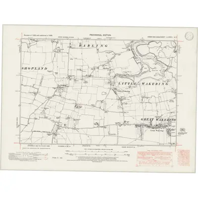 1938 Map of Essex nLXXXIII.SE, 1947 Print