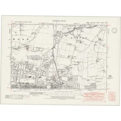1938 Map of Essex nLXXXIII.SW, 1946 Print