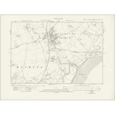 1915 Map of Essex nLXXXIX.SW, 1924 Print