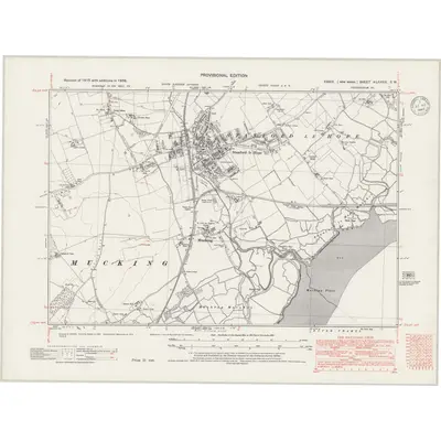 1938 Map of Essex nLXXXIX.SW, 1945 Print