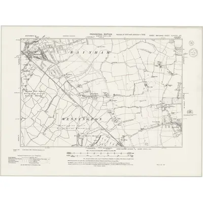 1938 Map of Essex nLXXXVII.SE, 1944 Print