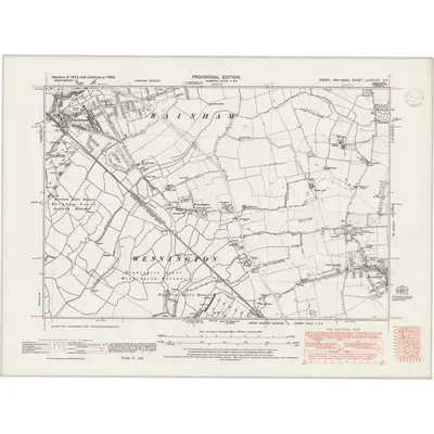 1938 Map of Essex nLXXXVII.SE, 1947 Print