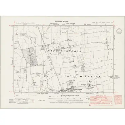 1938 Map of Essex nLXXXVIII.NW, 1945 Print