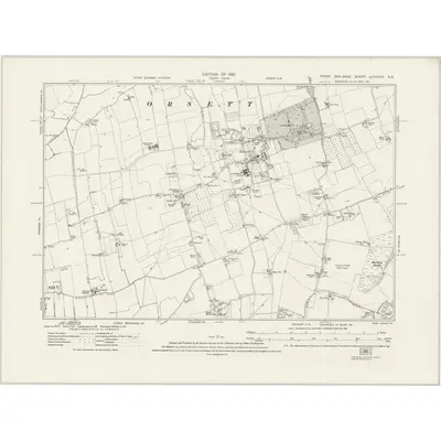 1915 Map of Essex nLXXXVIII.SE, 1921 Print