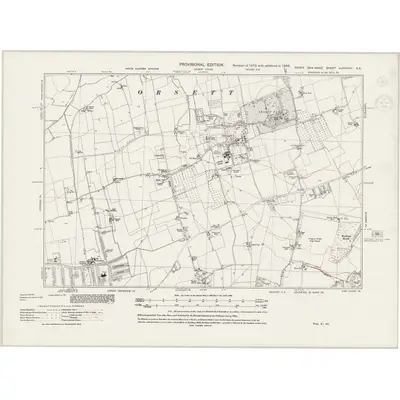 1938 Map of Essex nLXXXVIII.SE, 1944 Print