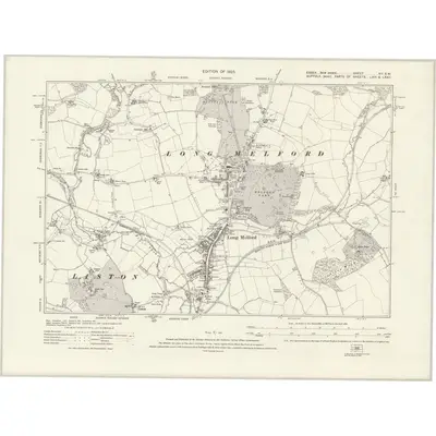 1920 Map of Essex nV.SW, 1925 Print