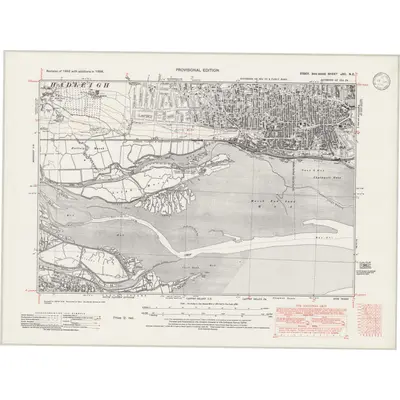 1938 Map of Essex nXC.NE, 1945 Print