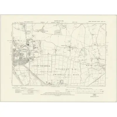 1916 Map of Essex nXCV.NE, 1923 Print