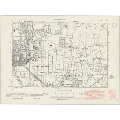 1938 Map of Essex nXCV.NE, 1947 Print