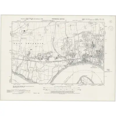 1938 Map of Essex nXCV.NW, 1944 Print