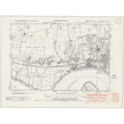 1938 Map of Essex nXCV.NW, 1947 Print