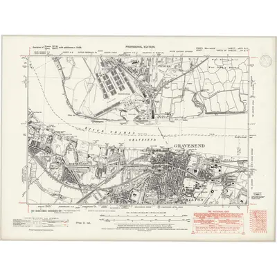 1938 Map of Essex nXCV.SE, 1947 Print