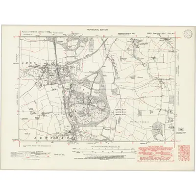 1938 Map of Essex nXIII.NE, 1946 Print