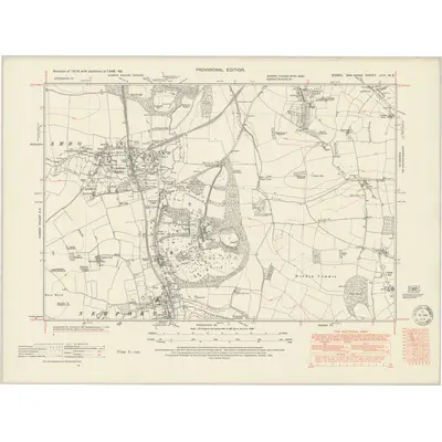 1946 Map of Essex nXIII.NE, 1951 Print