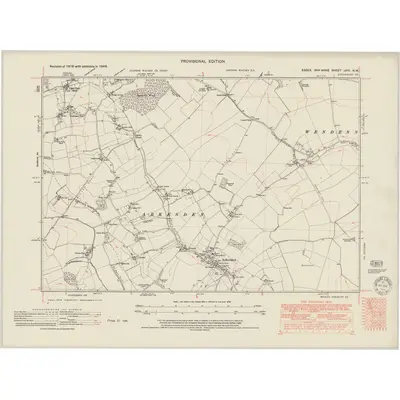1946 Map of Essex nXIII.NW, 1950 Print