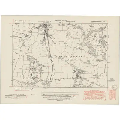 1946 Map of Essex nXIII.SE, 1950 Print