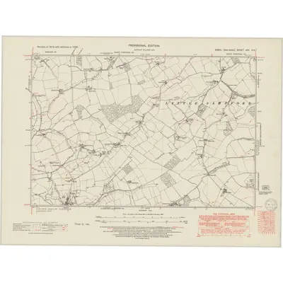 1946 Map of Essex nXIV.SE, 1950 Print