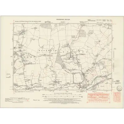 1947 Map of Essex nXLI.SE, 1951 Print