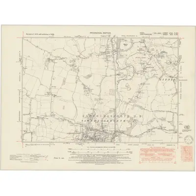 1946 Map of Essex nXLII.NW, 1951 Print