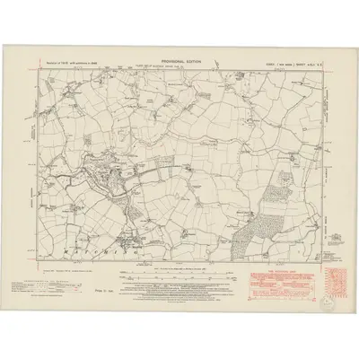 1946 Map of Essex nXLII.SE, 1950 Print