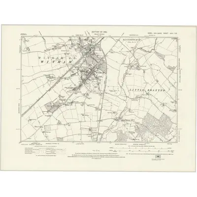 1920 Map of Essex nXLV.SE, 1924 Print