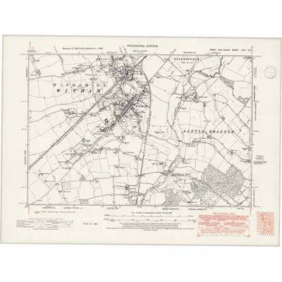 1938 Map of Essex nXLV.SE, 1946 Print
