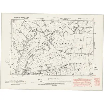 1938 Map of Essex nXLVII.SE, 1947 Print