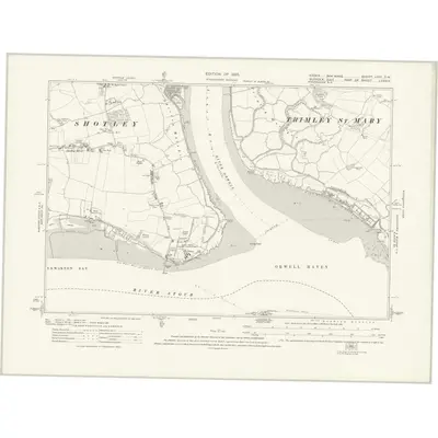 1922 Map of Essex nXXI.SW, 1925 Print