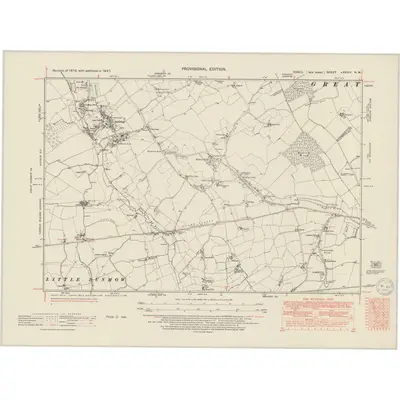 1947 Map of Essex nXXXIV.NW, 1950 Print