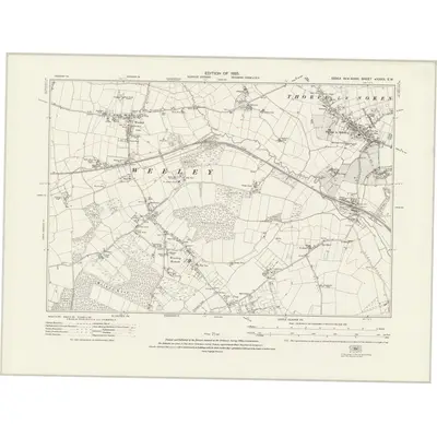 1921 Map of Essex nXXXIX.SW, 1925 Print