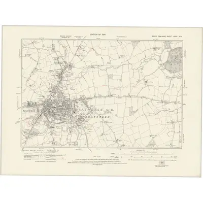 1919 Map of Essex nXXXV.NW, 1924 Print