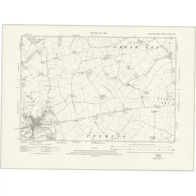 1920 Map of Essex nXXXVI.NW, 1925 Print