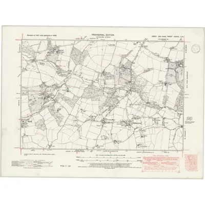 1938 Map of Essex nXXXVII.SW, 1946 Print