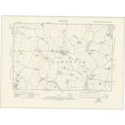 1921 Map of Essex nXXXVIII.NW, 1924 Print
