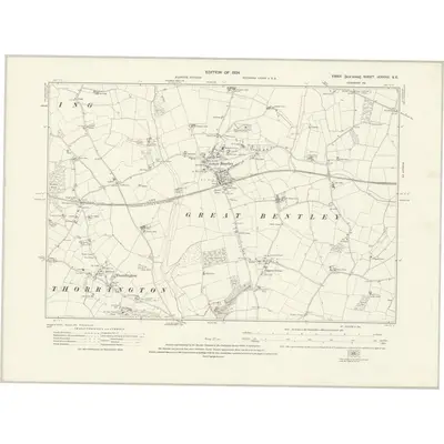 1921 Map of Essex nXXXVIII.SE, 1924 Print