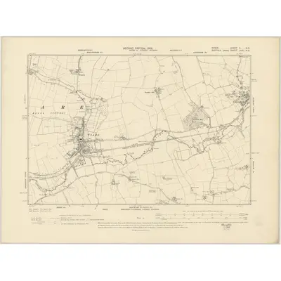 1896 Map of Essex V.NE, 1905 Print